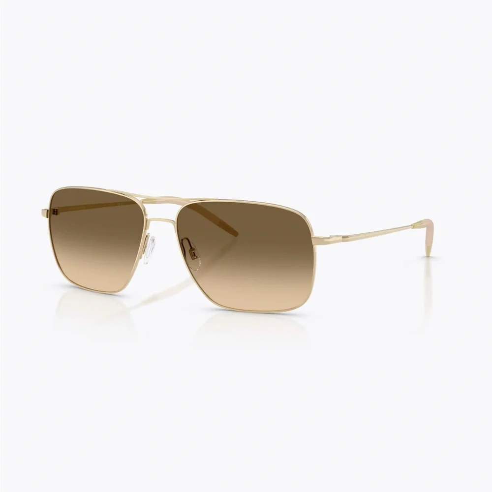 OLIVER PEOPLES Clifton 5035/85 Rectangle Sunglasses Gold Frame NEW AUTHENTIC - Picture 10 of 14